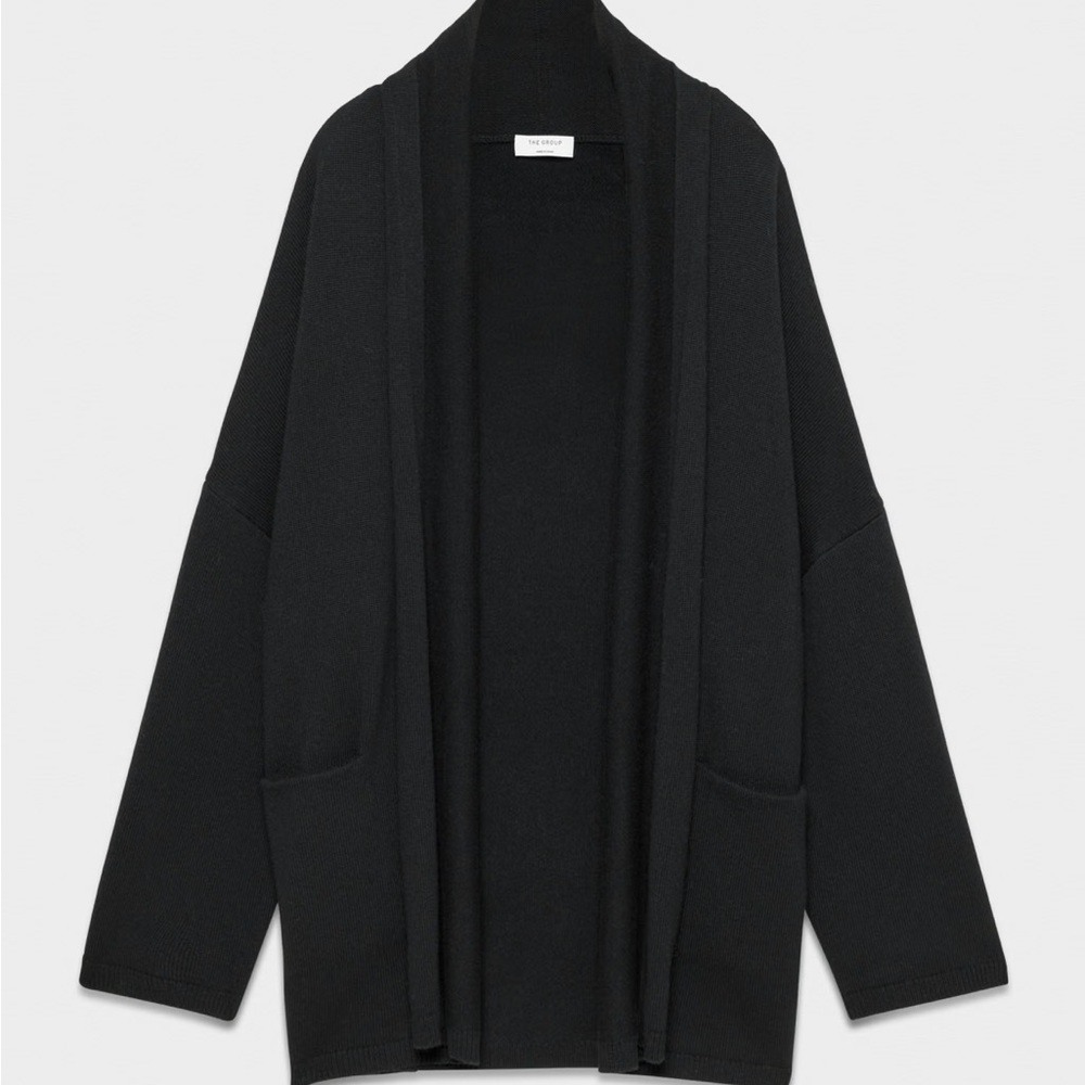 Aritzia Nook Merino Wool Black Oversized Women's Cardigan Sweater - Picture 2 of 14